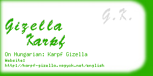 gizella karpf business card